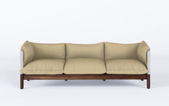 Tepee three seat sofa - walnut, white sling