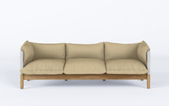 Tepee three seat sofa - oak, white sling