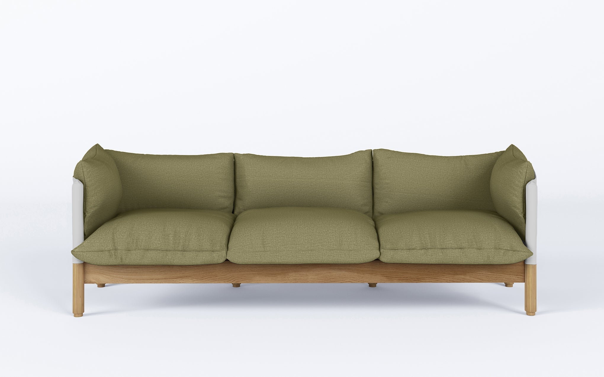 Tepee three seat sofa - oak, white sling