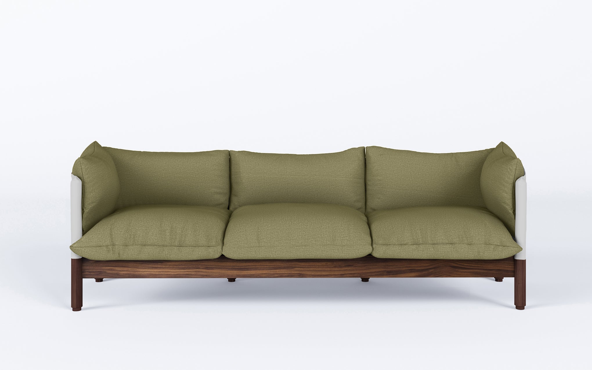 Tepee three seat sofa - walnut, white sling