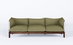 Tepee three seat sofa - walnut, white sling