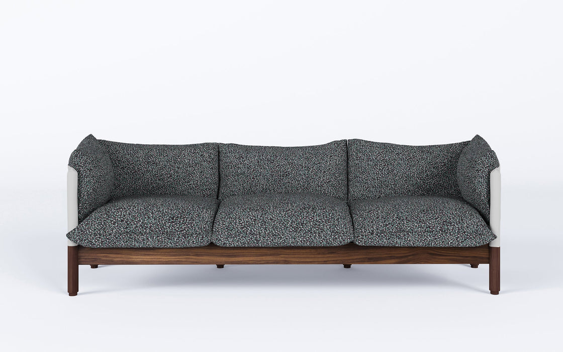 Tepee three seat sofa - walnut, white sling
