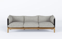 Tepee three seat sofa - oak, black sling