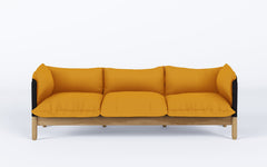 Tepee three seat sofa - oak, black sling