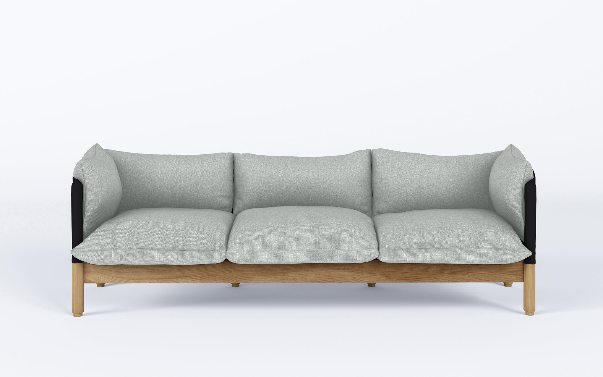 Tepee three seat sofa - oak, black sling