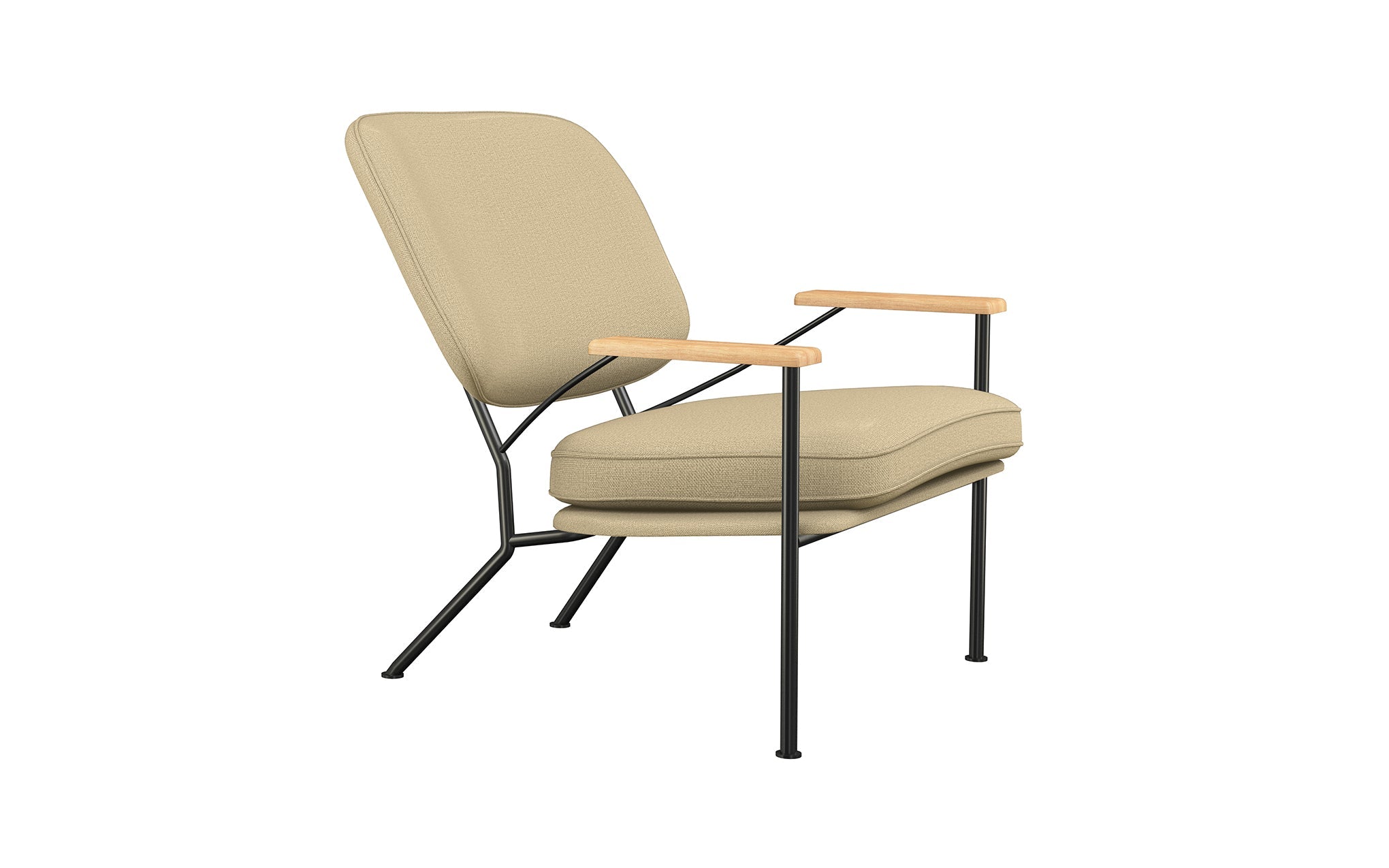 Orlando armchair with oak arms