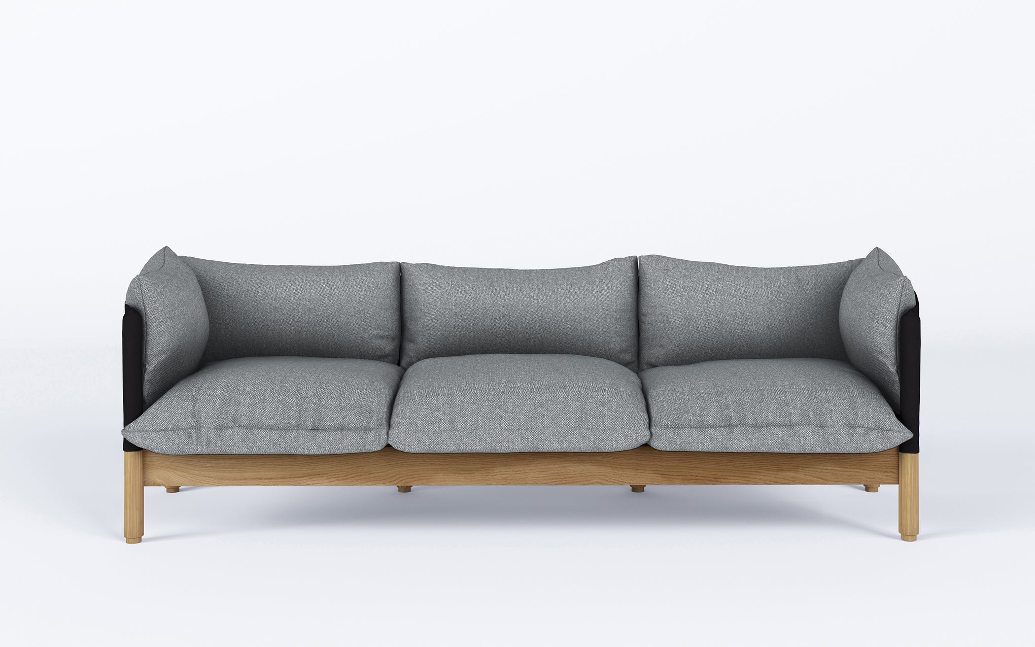 Tepee three seat sofa - oak, black sling