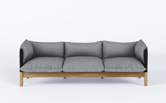 Tepee three seat sofa - oak, black sling