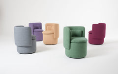 Group cocktail chair with swivel base