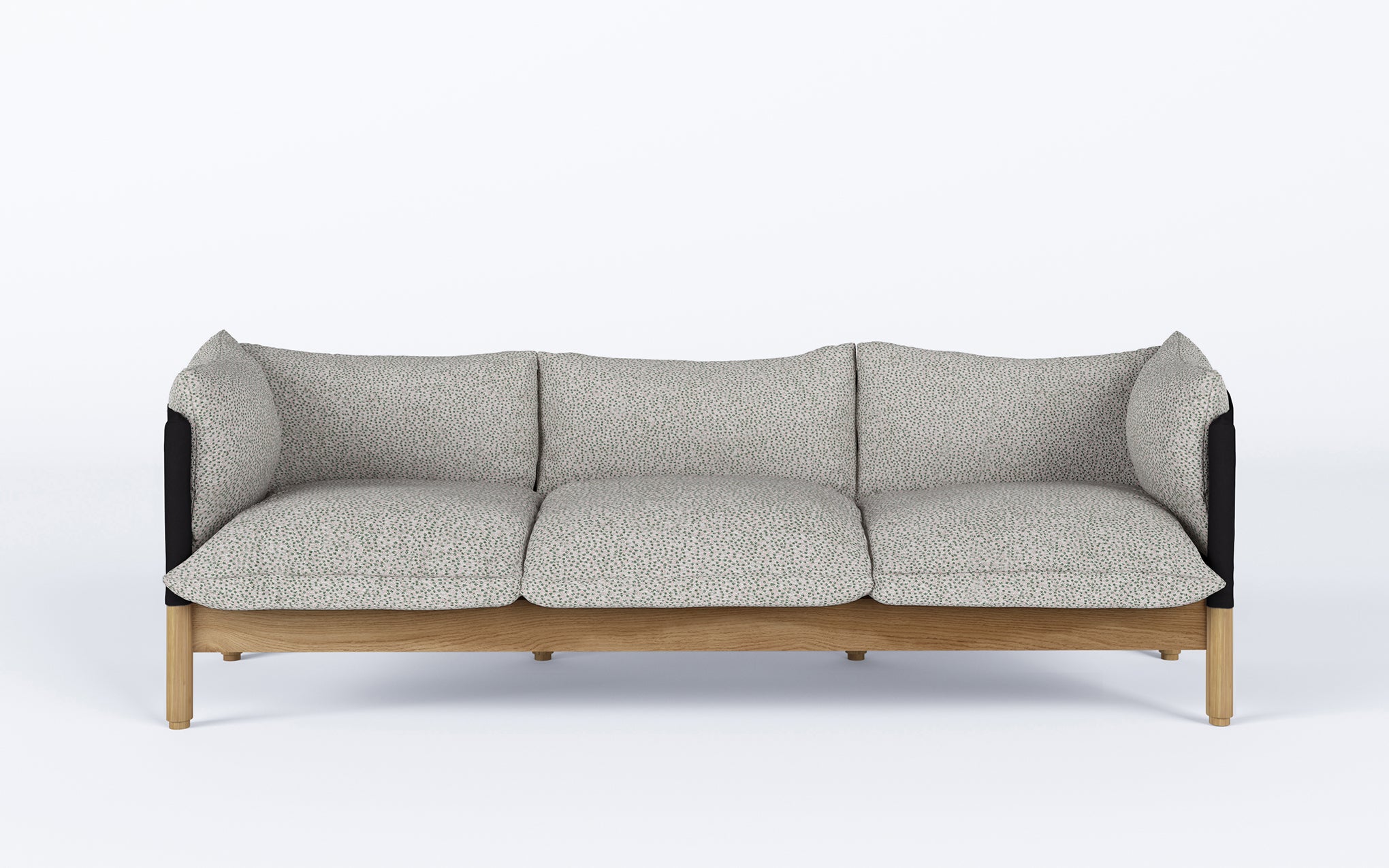 Tepee three seat sofa - oak, black sling