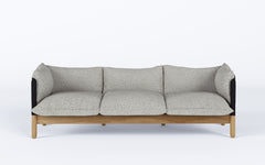 Tepee three seat sofa - oak, black sling