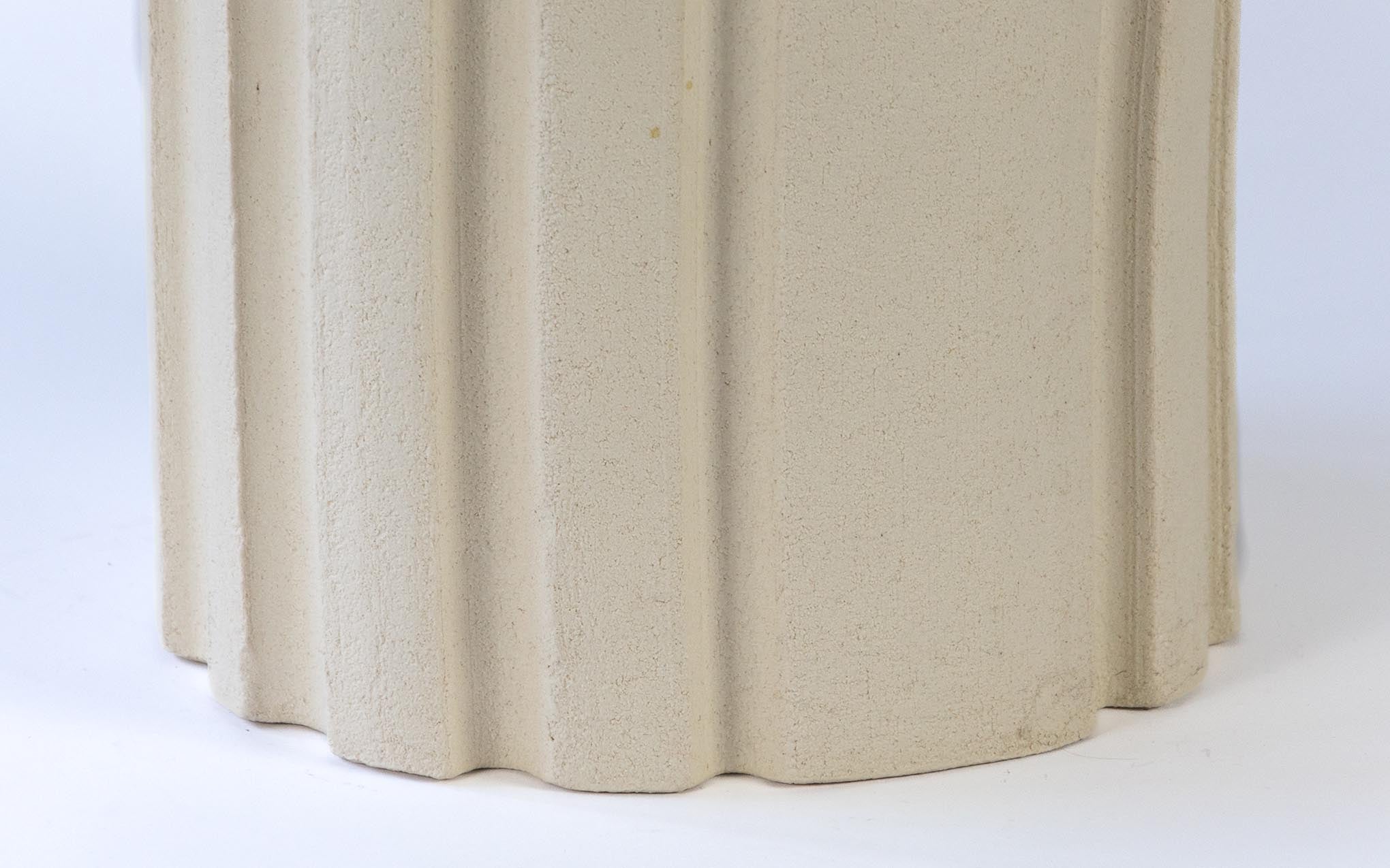 Pressed Stool No.8 - dipped green glaze