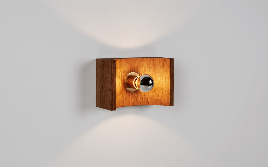 Wood sconce - half