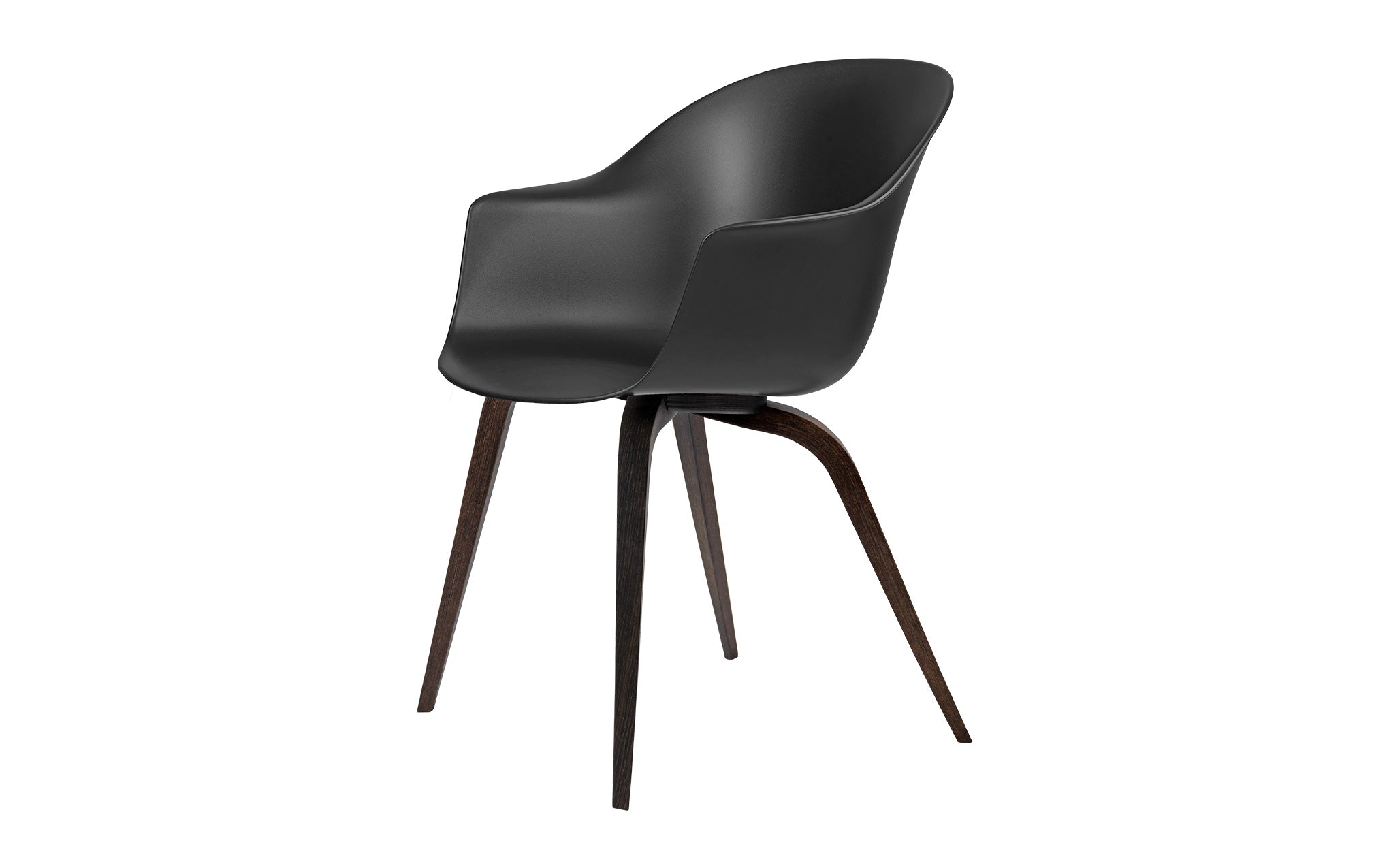 Bat dining chair - un-upholstered with wood base