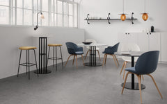 Bat dining chair - front upholstered with wood base