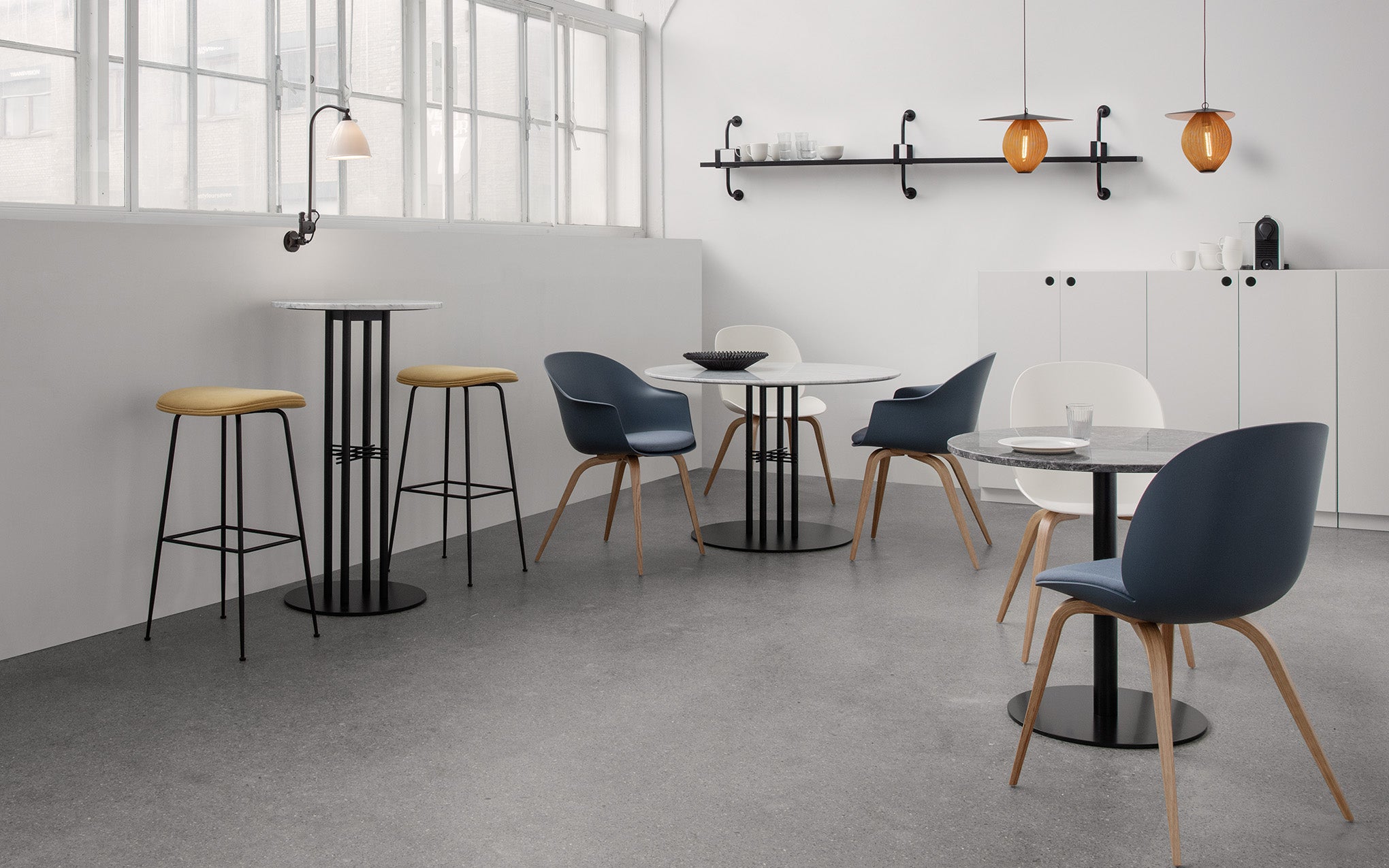 Bat dining chair - un-upholstered with wood base