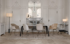 Bat dining chair - front upholstered with conic base