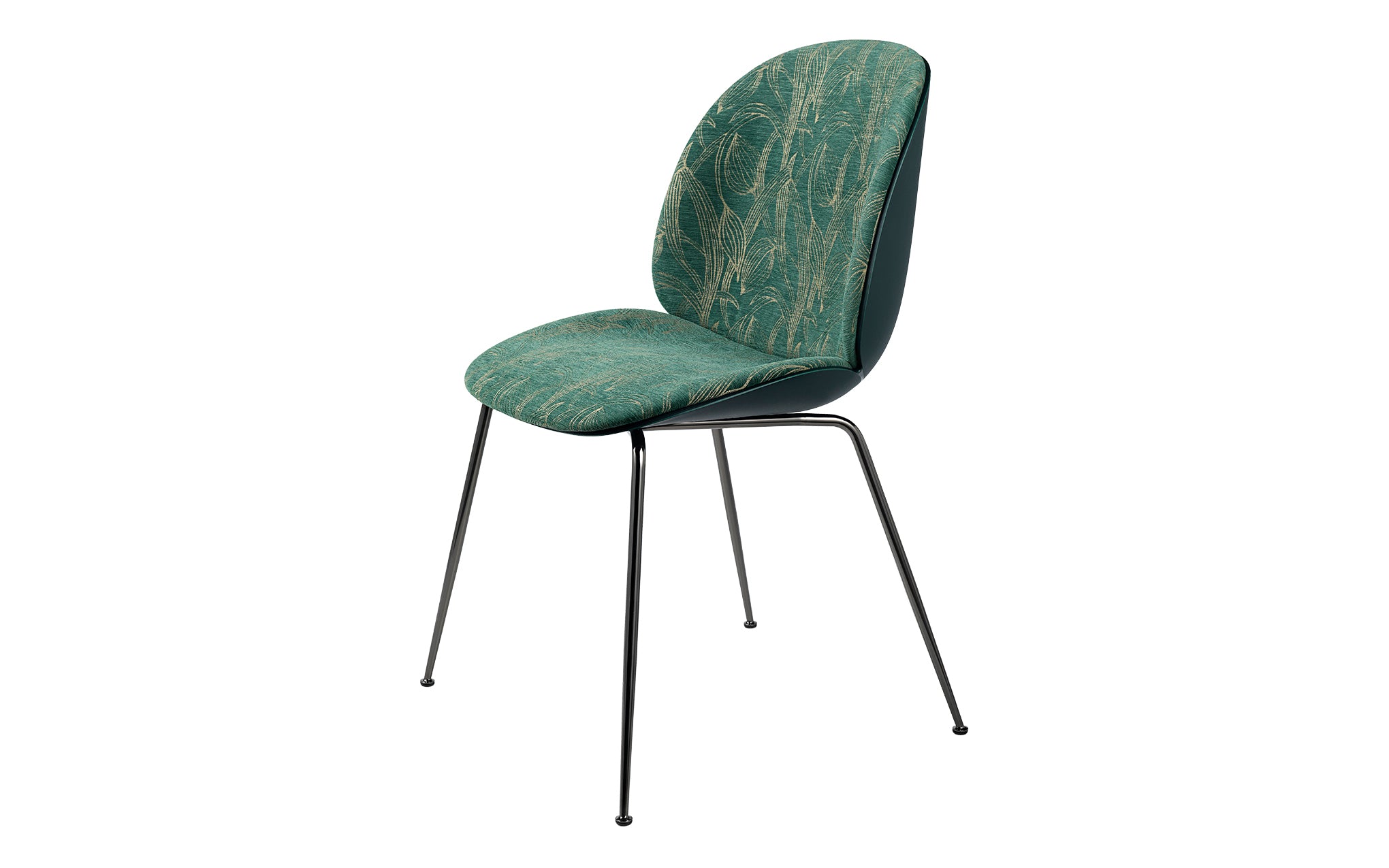 Beetle dining chair - front upholstered with conic base