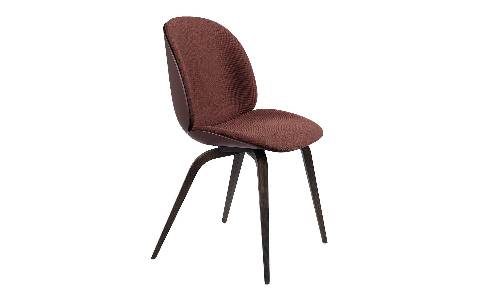 Beetle dining chair - front upholstered with wood base