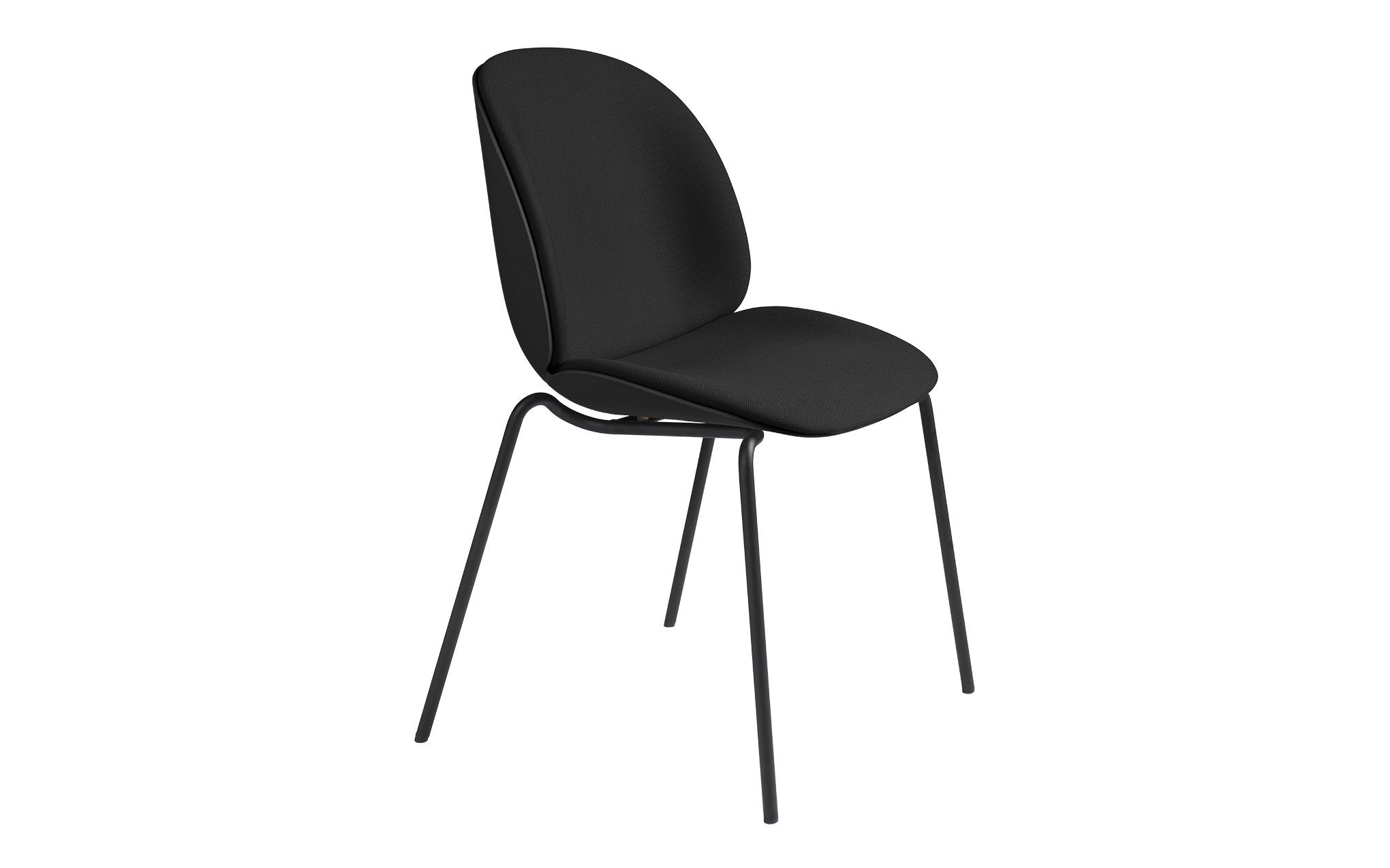 Beetle dining chair - front upholstered with stackable base