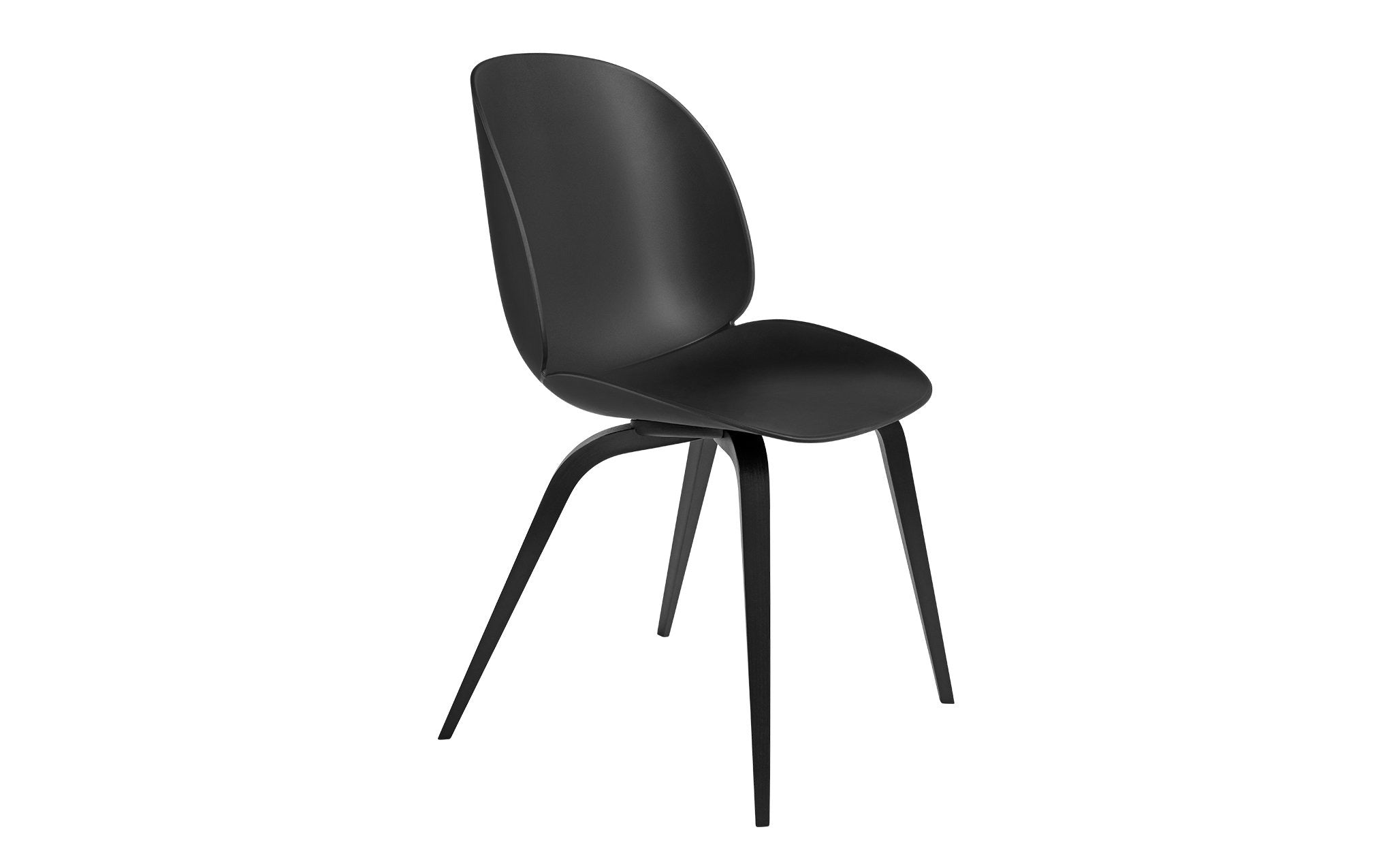 Beetle dining chair - un-upholstered with wood base