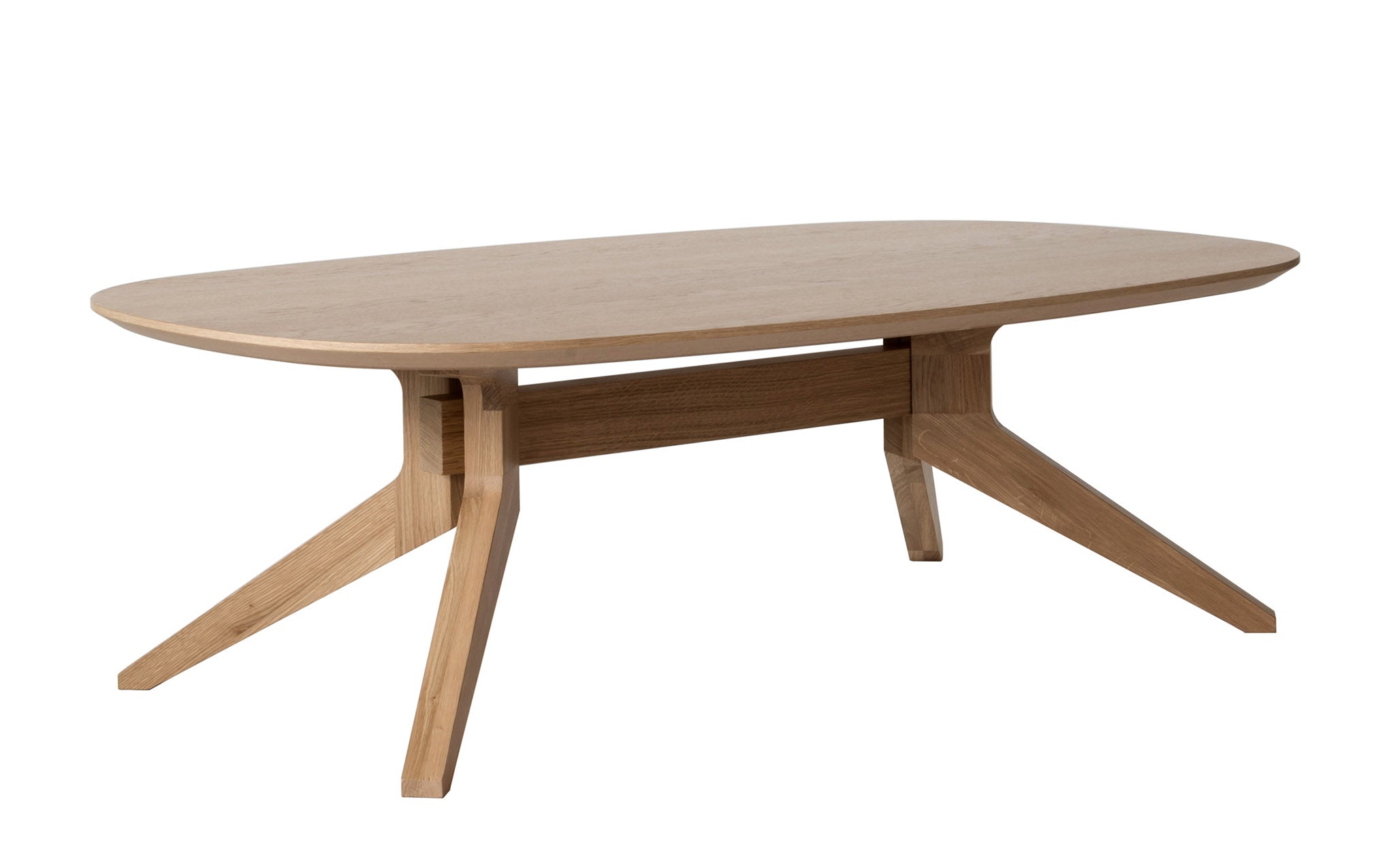 Cross oval coffee table