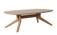 Cross oval coffee table