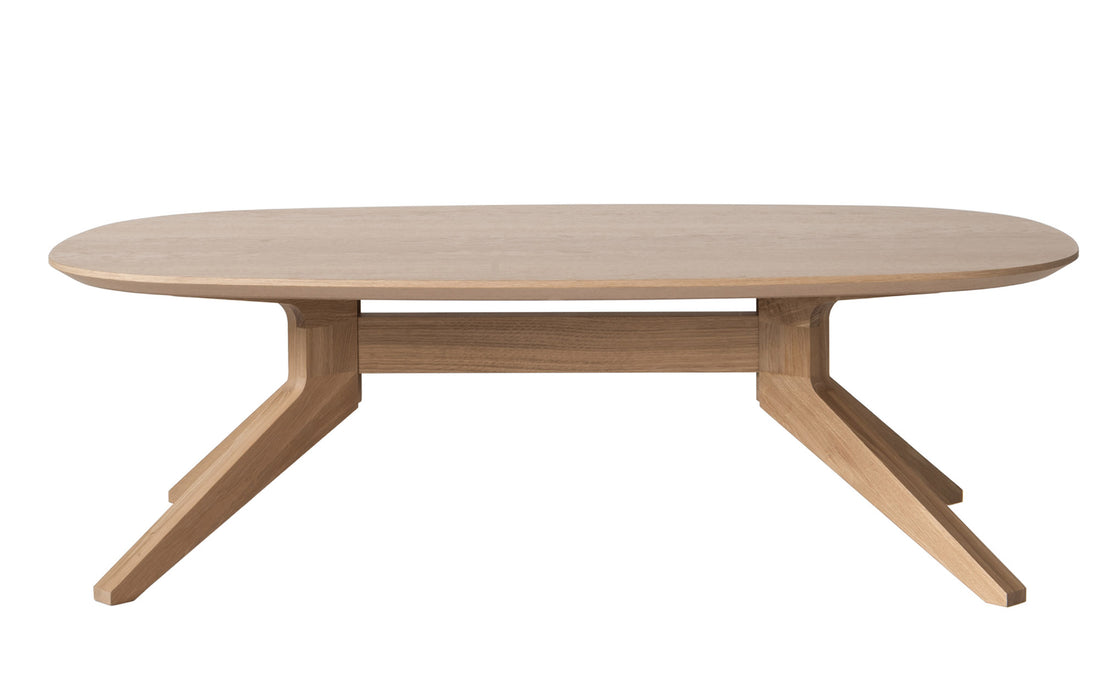 Cross oval coffee table