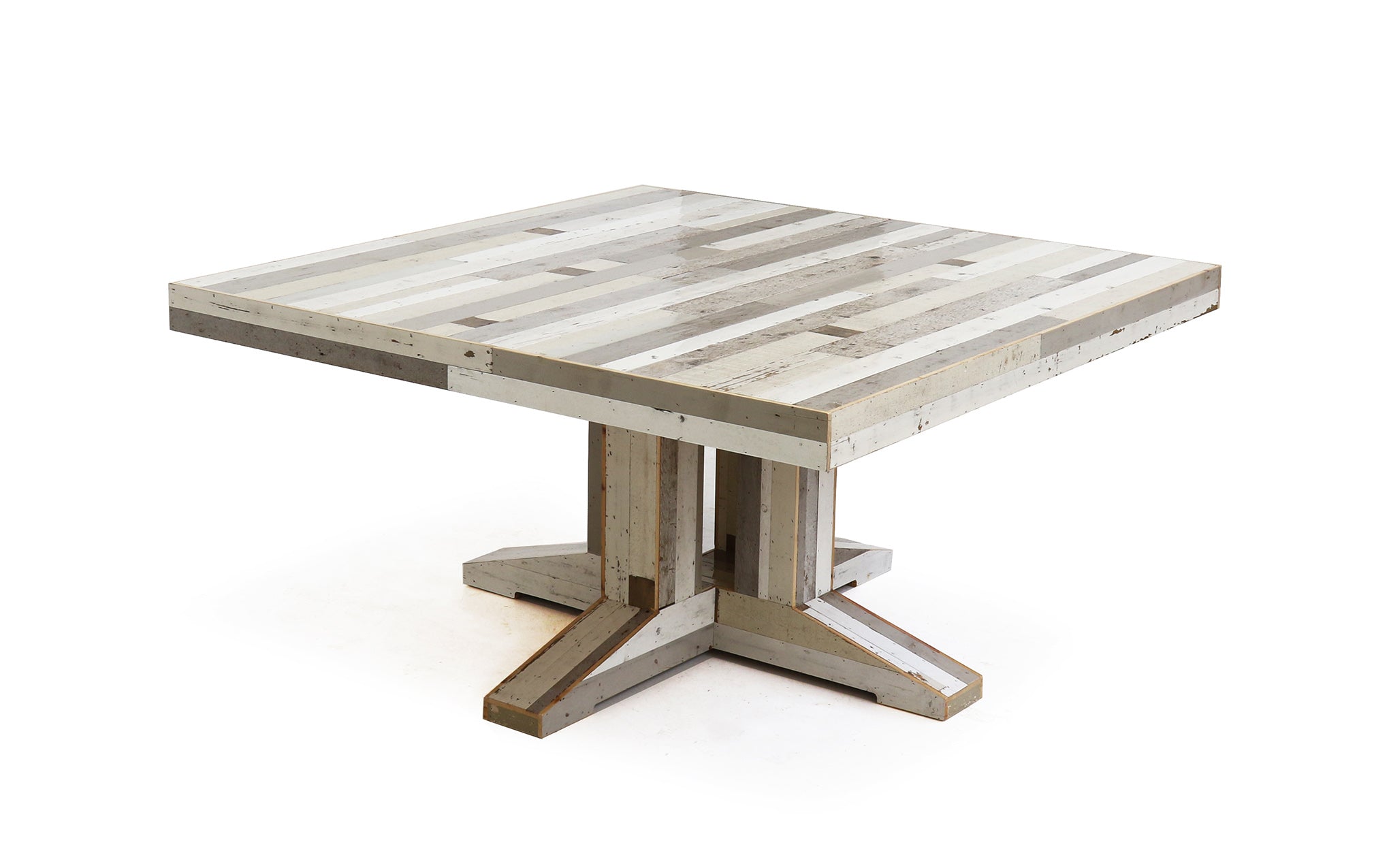 Canteen table in scrapwood - square