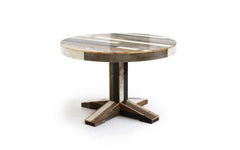 Canteen table in scrapwood - round