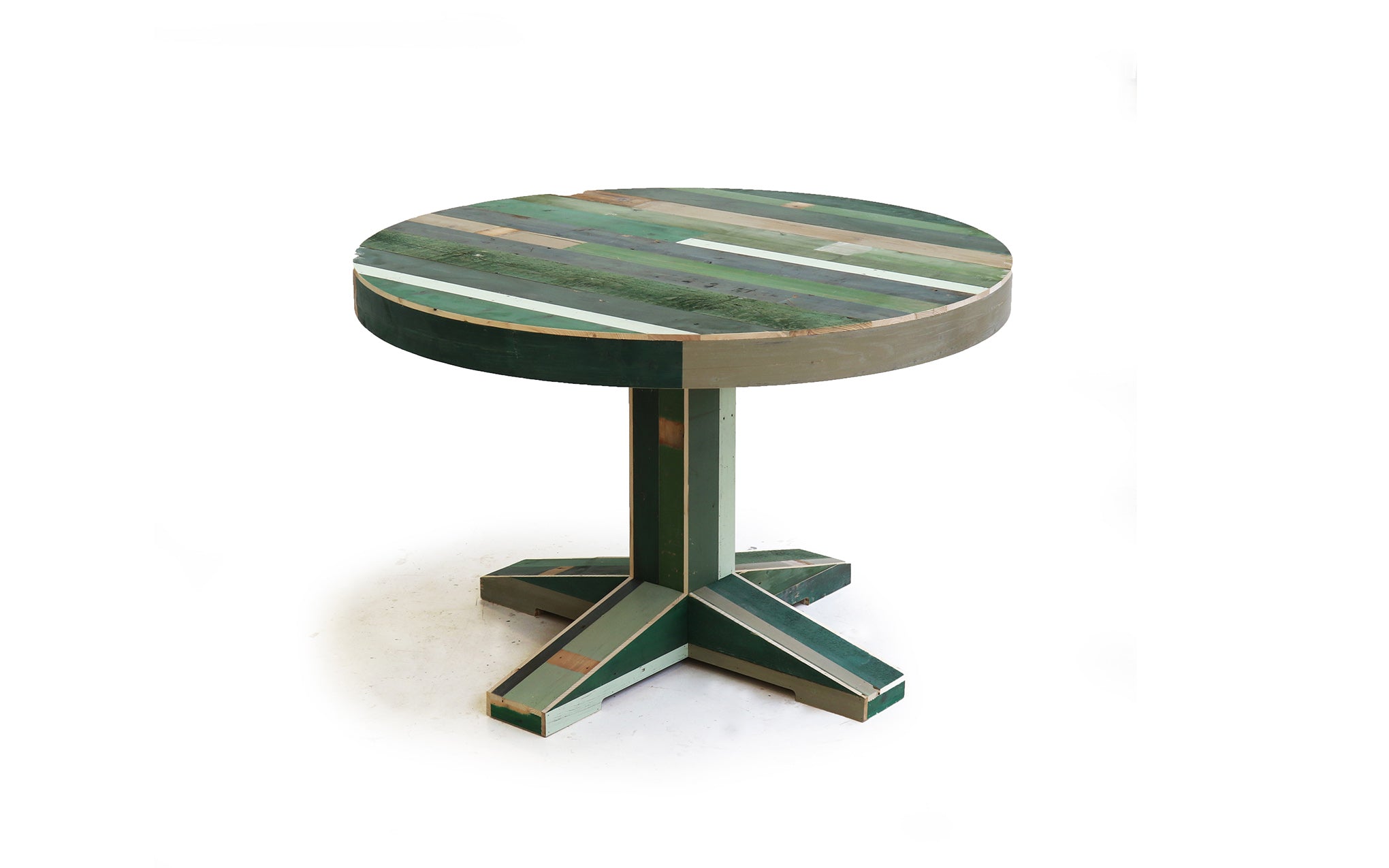 Canteen table in scrapwood - round