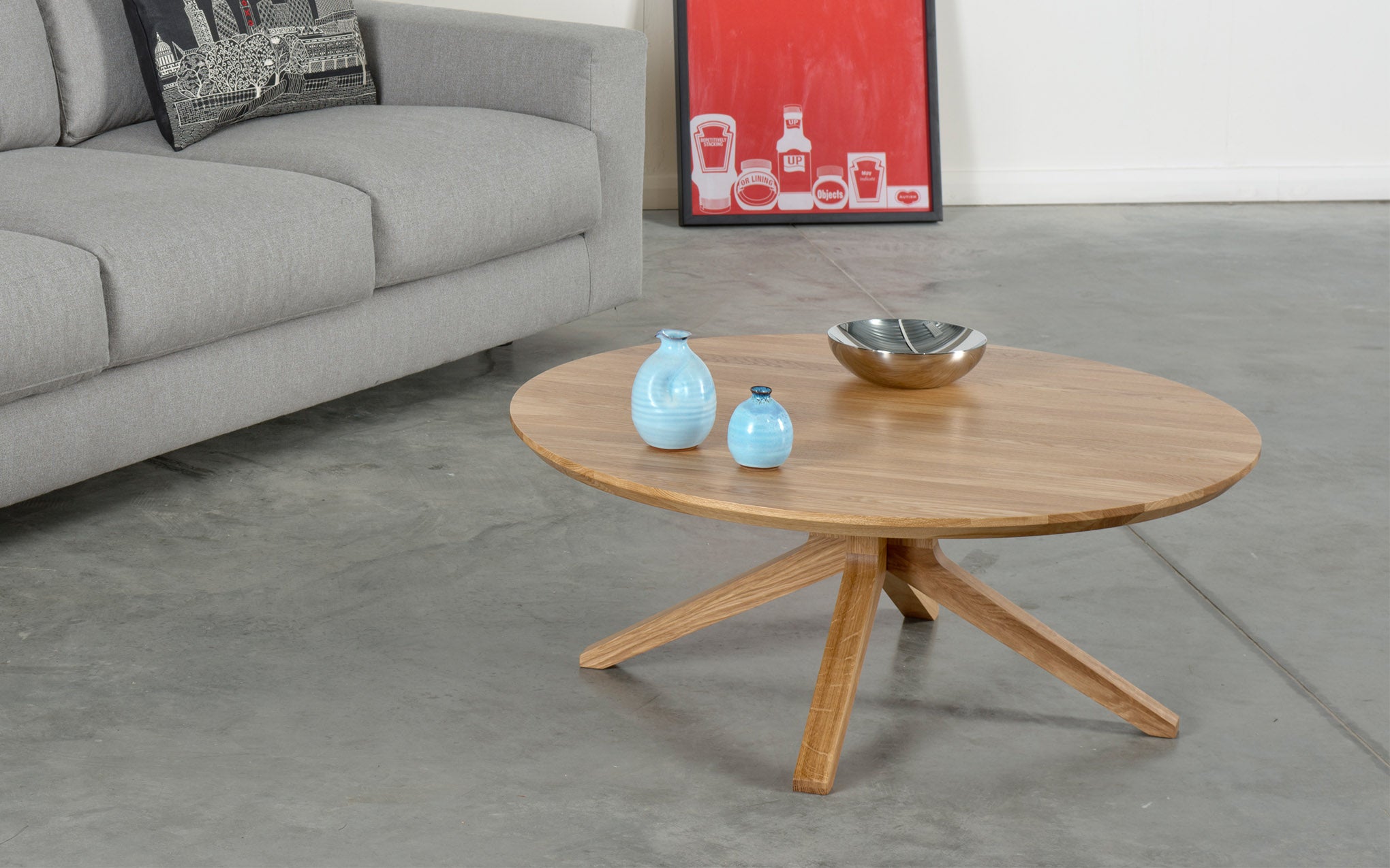 Cross round coffee table