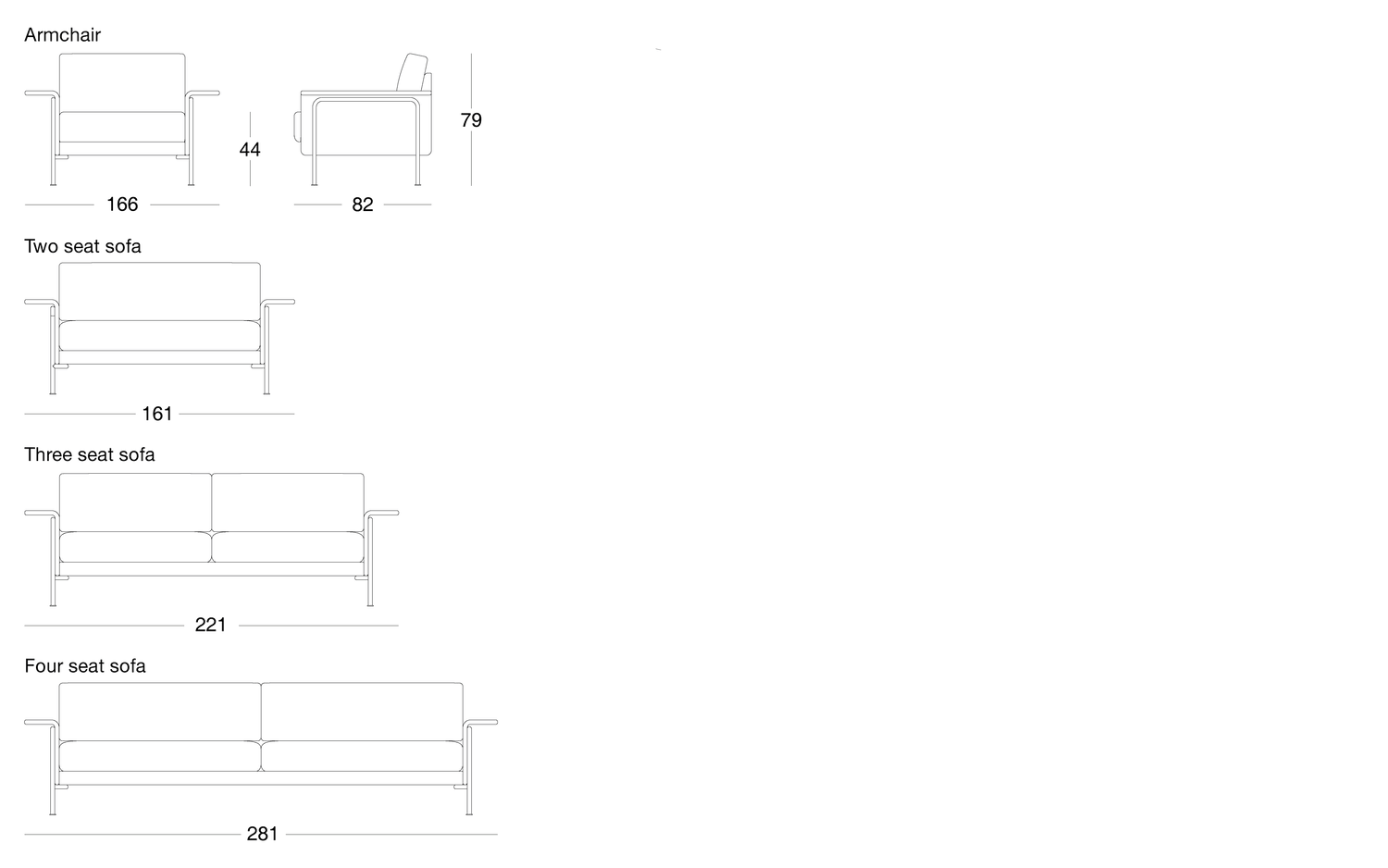 Dover three seat sofa