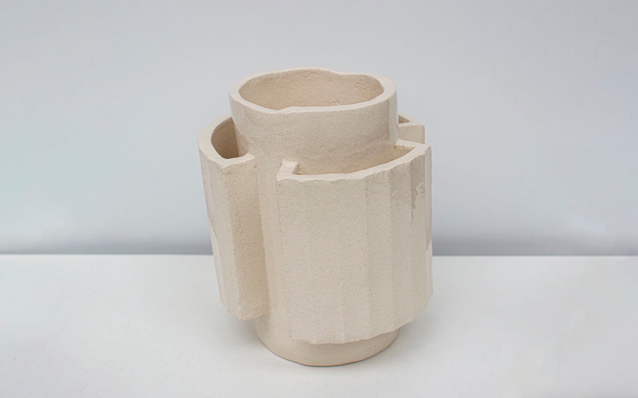 Facet vase No. 1 - cream