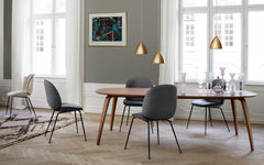Beetle dining chair - upholstered with conic base
