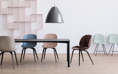 Beetle dining chair - un-upholstered with wood base