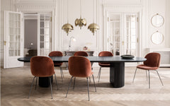 Beetle dining chair - upholstered with conic base