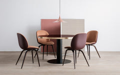 Beetle dining chair - front upholstered with wood base
