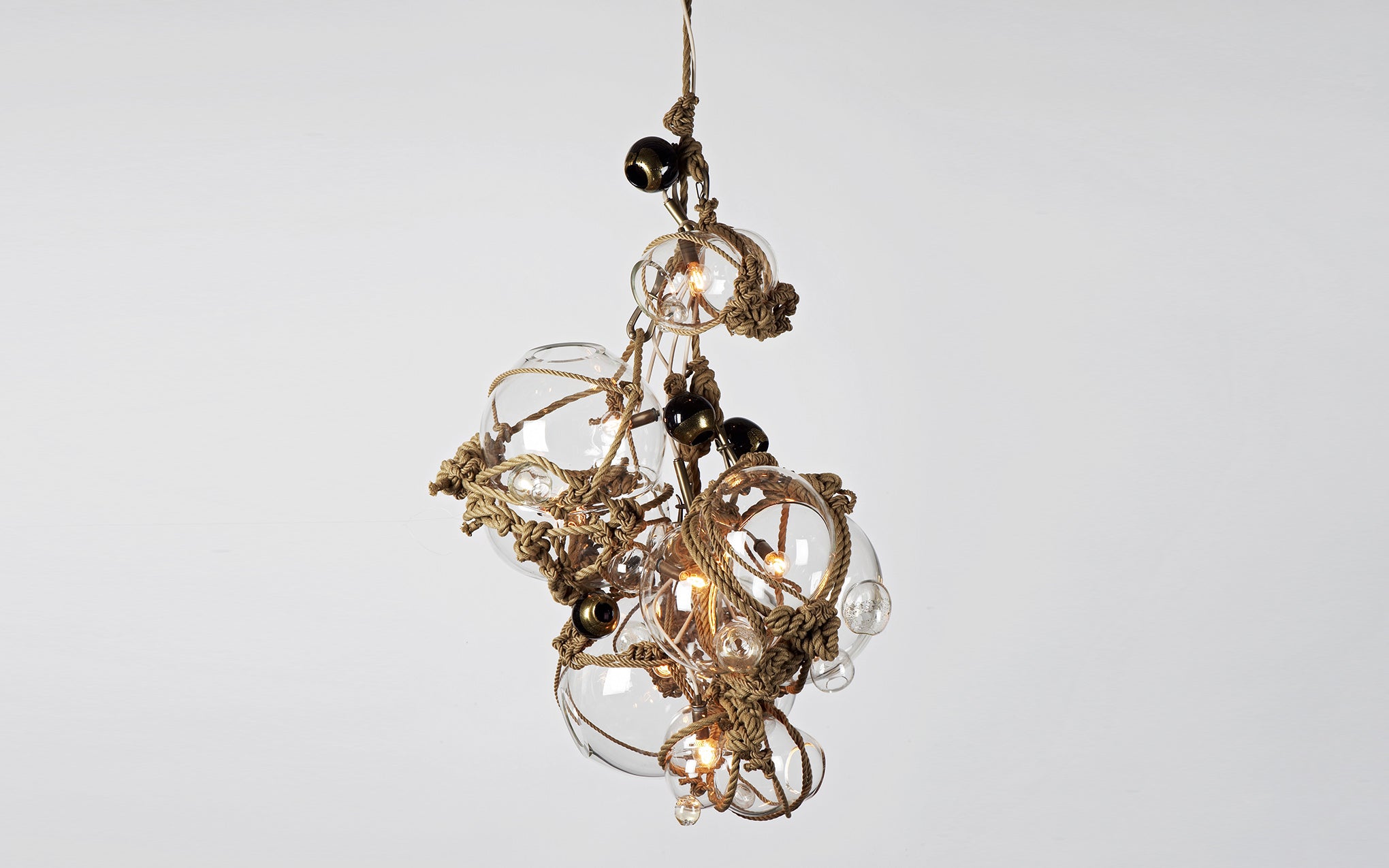 Knotty Bubbles chandelier - 3 Large, 2 Small Bubbles, 5 Barnacles