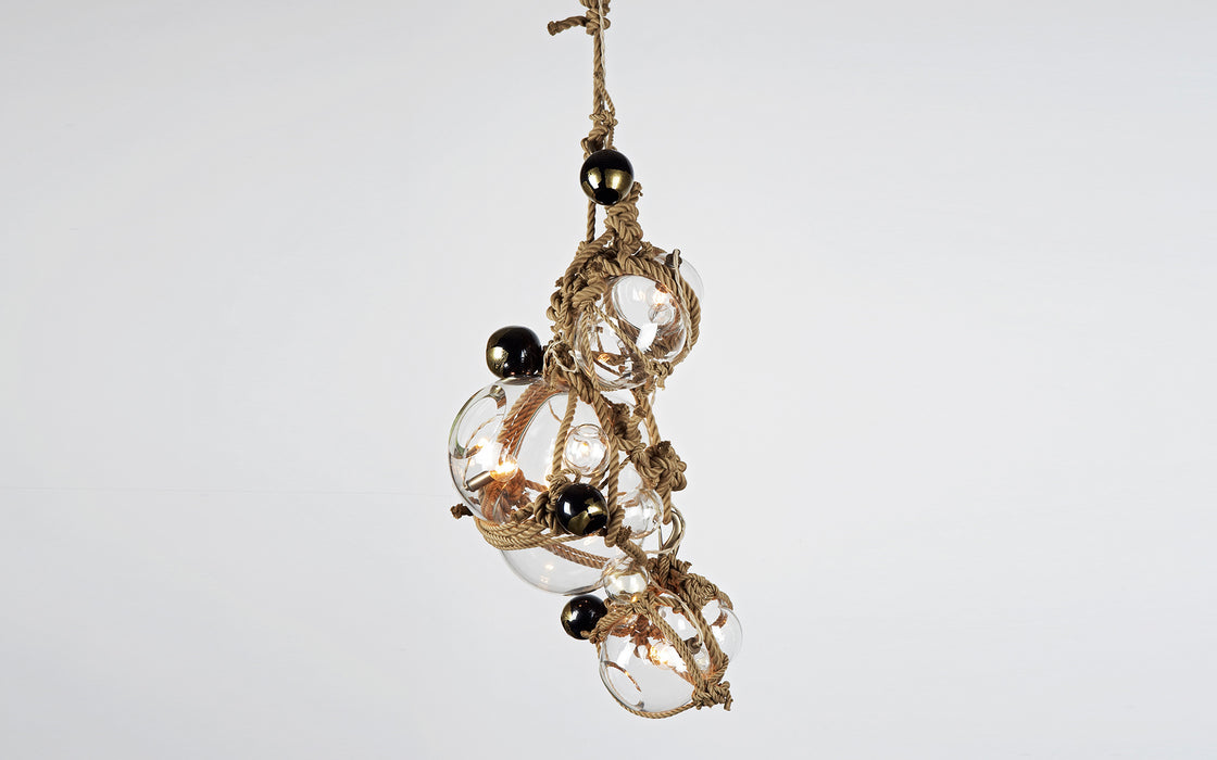Knotty Bubbles chandelier - 1 Large, 2 Small Bubbles, 5 Barnacles