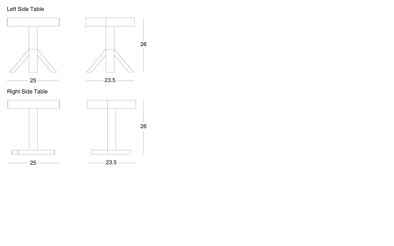Left & Right side tables