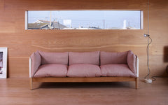 Tepee three seat sofa - walnut, white sling