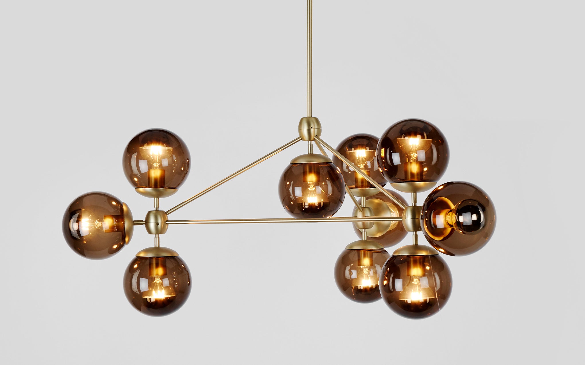 Modo chandelier - 3 sided, 10 globes