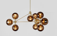 Modo chandelier - 3 sided, 10 globes