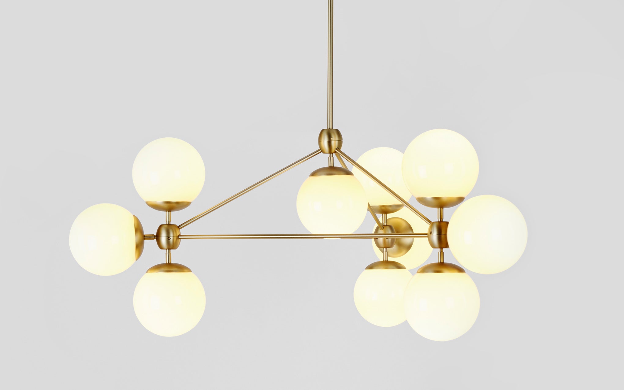 Modo chandelier - 3 sided, 10 globes