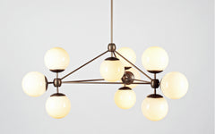 Modo chandelier - 3 sided, 10 globes