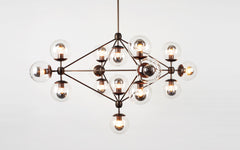 Modo chandelier - 4 sided, 15 globe