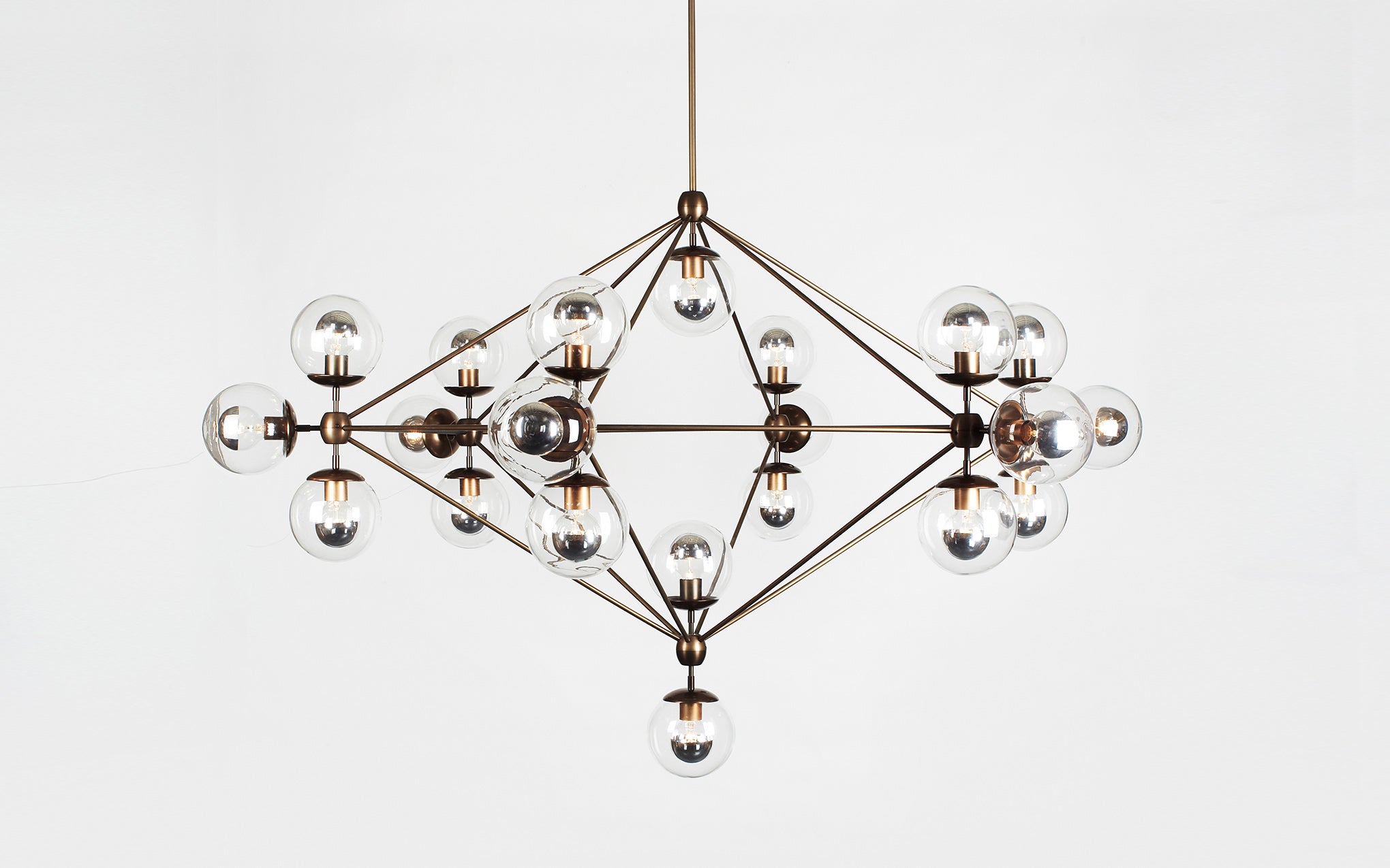 Modo chandelier - 6 sided, 21 globe