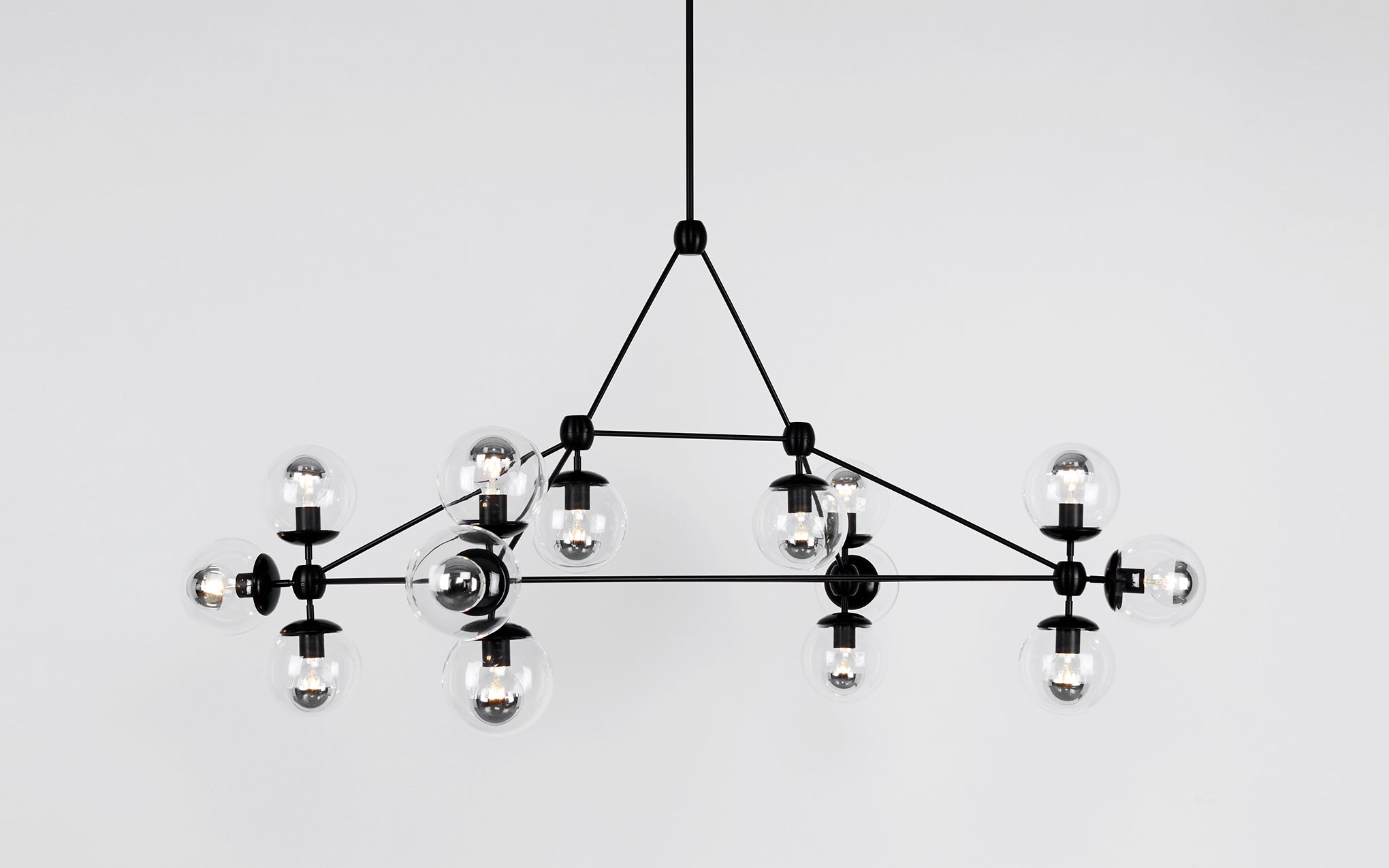 Modo chandelier - rectangular, 14 globes
