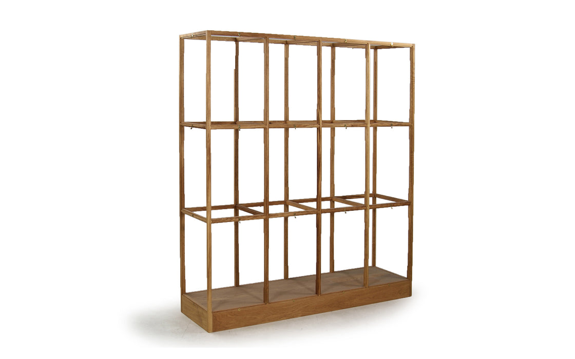 Oak display cabinet - 4 column